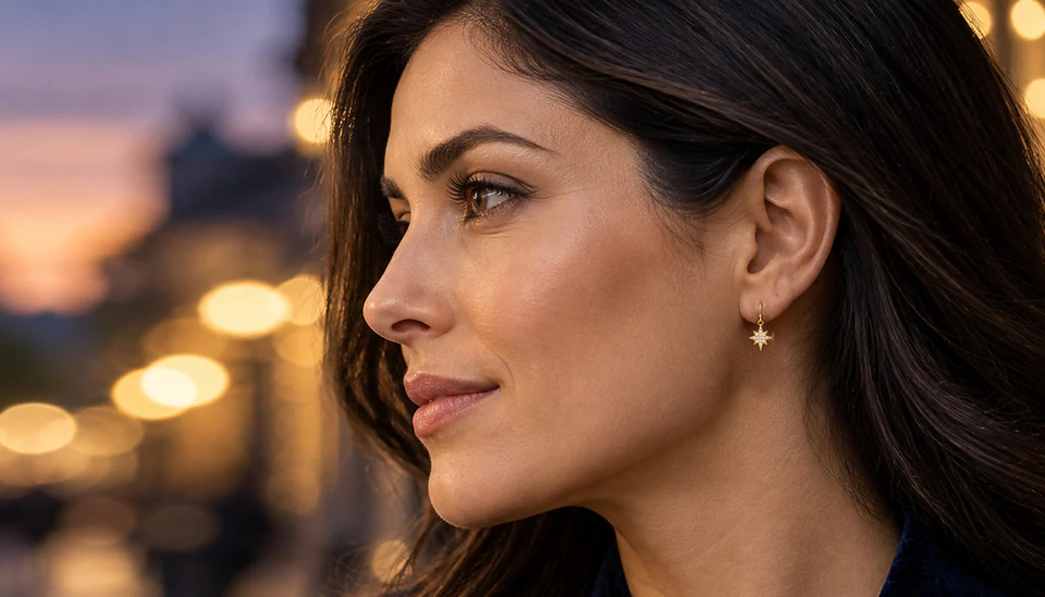 Zenvie silver and gold plated drop earrings